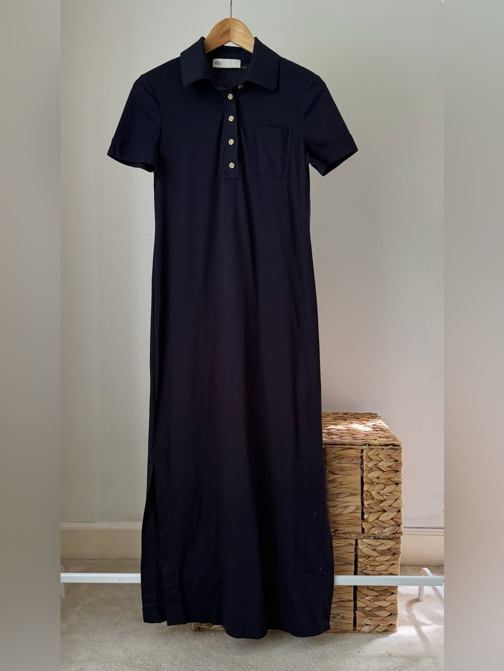 Women's TORY BURCH Navy Blue Perfect Polo Maxi Shirt Dress Size XS